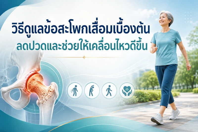 วิธีดูแลข้อสะโพกเสื่อมเบื้องต้น ลดปวดและช่วยให้เคลื่อนไหวดีขึ้น