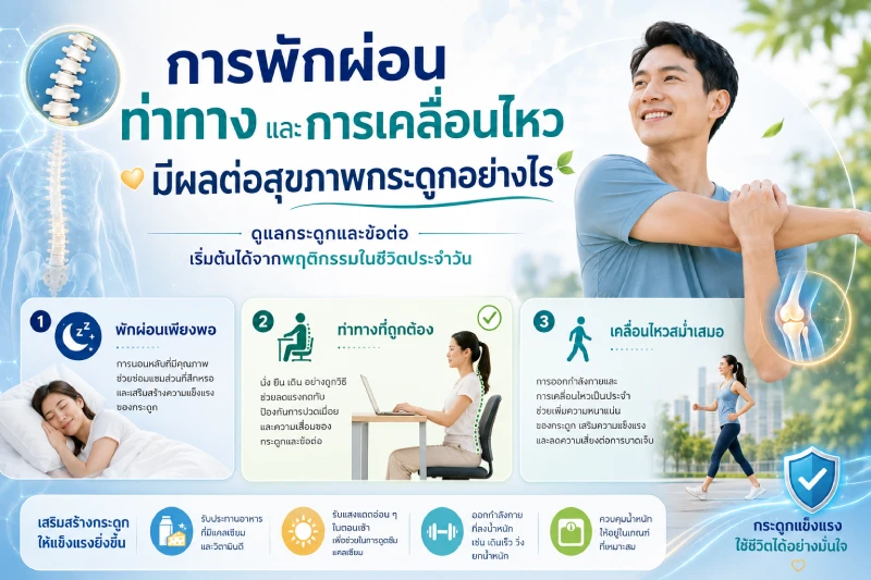 การพักผ่อน ท่าทาง และการเคลื่อนไหว มีผลต่อสุขภาพกระดูกอย่างไร